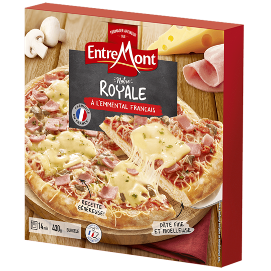 Pizza royale Entremont à l'emmental.