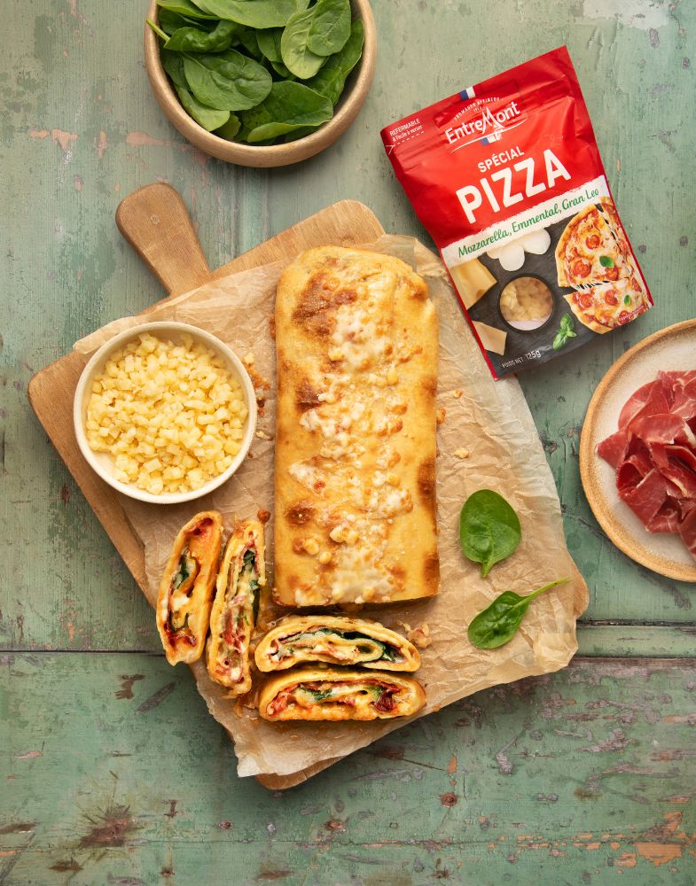 pizza stromboli épinards fromage entremont