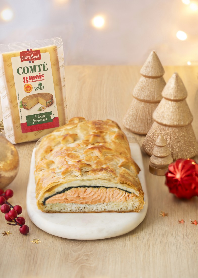 Koulibiac aux épinards et Comté le fruité Entremont.