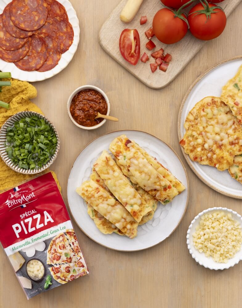 Batonnets de crêpes au râpé Entremont Spécial Pizza