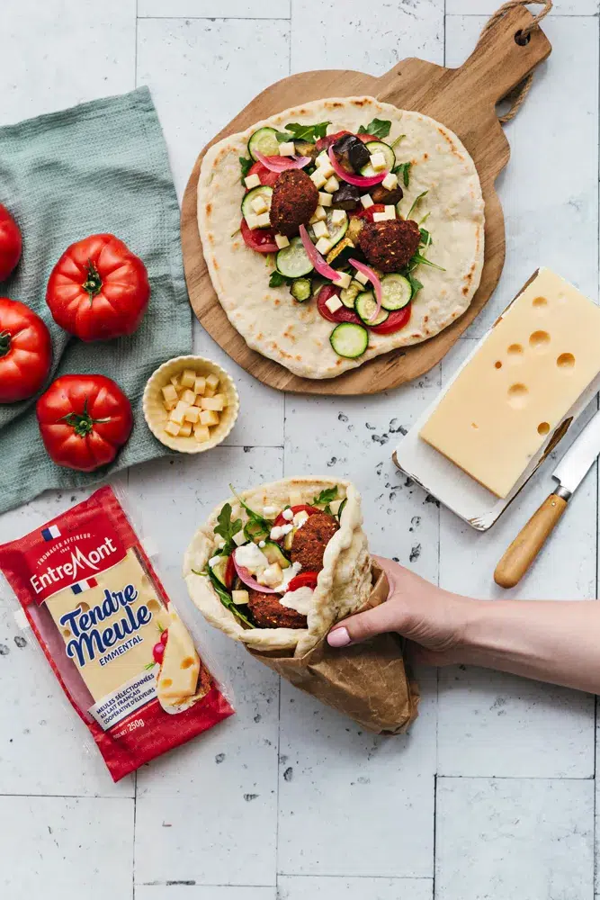 Pita gyros et Tendre Meule Entremont