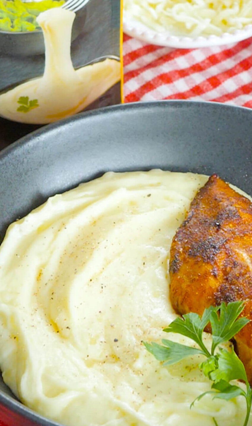Purée façon aligot, Extra Filant Entremont et poulet au paprika