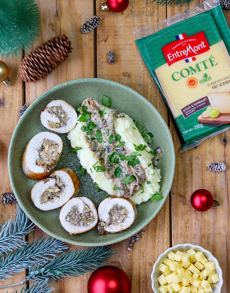 Ballotines de poulet, champignons et Comté Entremont