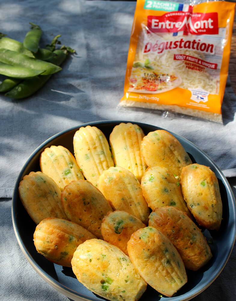 Madeleines petits pois, ciboulette et Dégustation Entremont