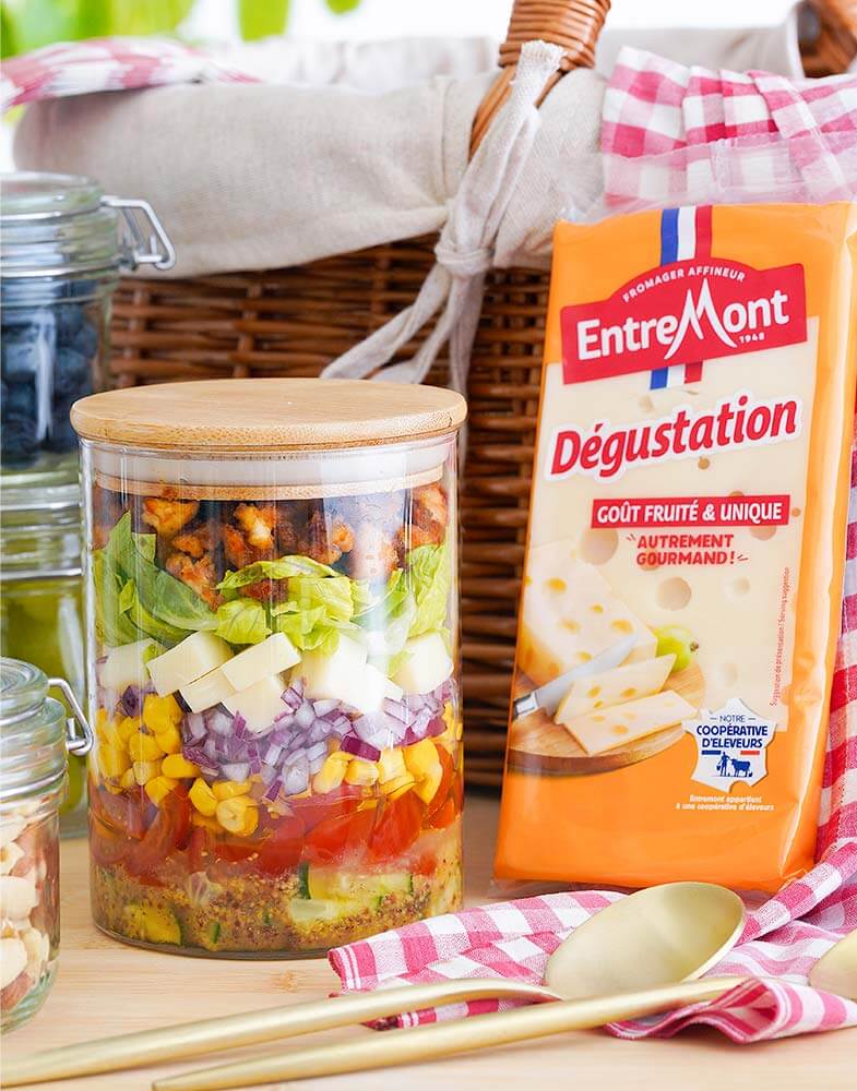 Salade Jar Dégustation sauce miel moutarde