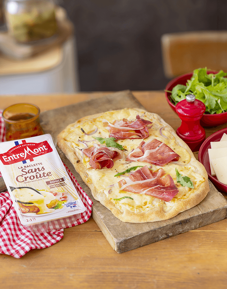 Pinsa à la raclette sans croûte Entremont